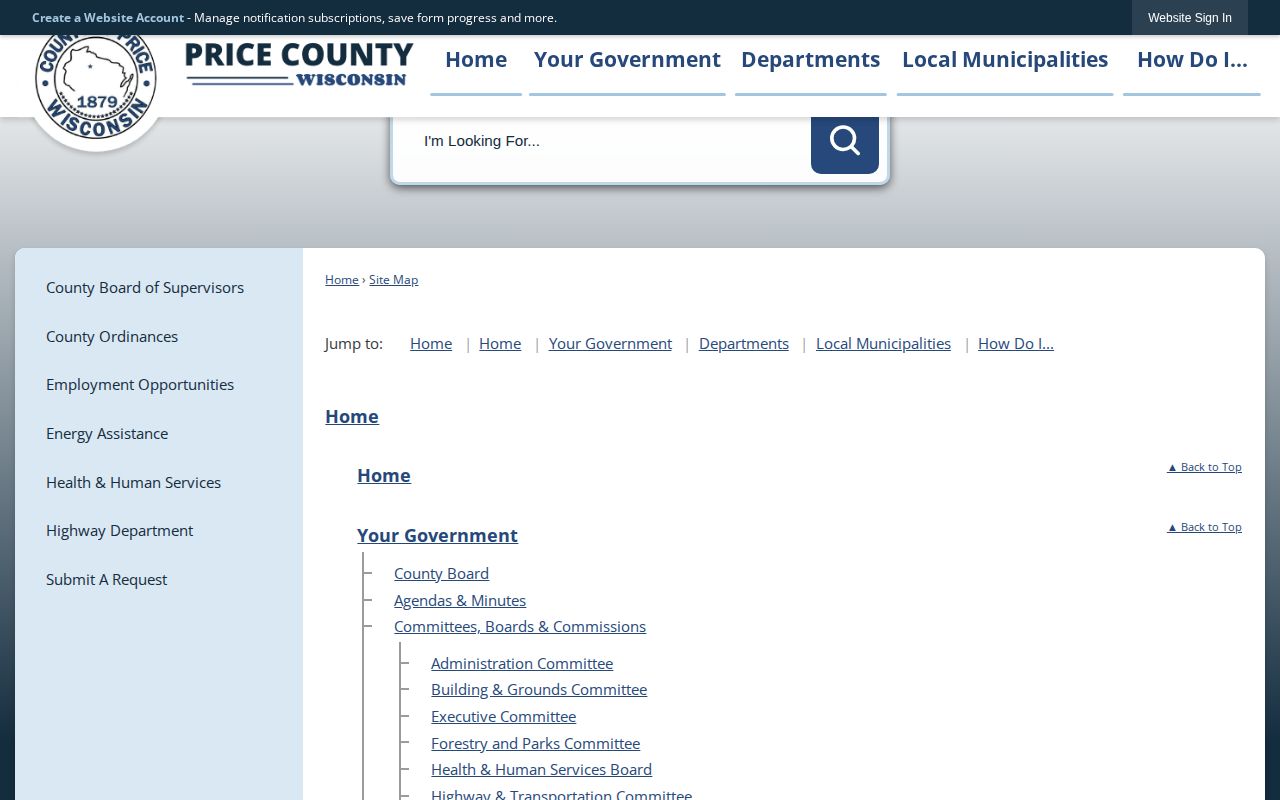Price County Sheriff's Most Wanted official sitemap absence check