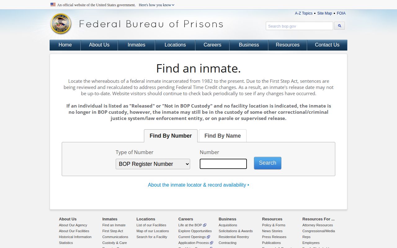 Price County warrant record distinction shown with federal BOP inmate locator