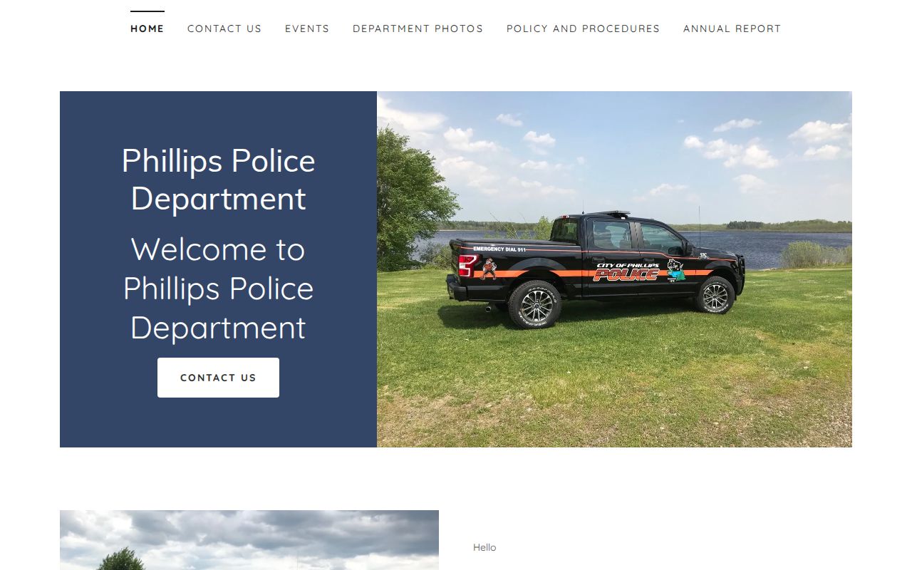 Phillips Police Department official page for Price County arrest-record contacts, not a booking photo